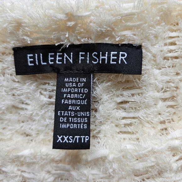Eileen Fisher Womens Eyelash Summer Sweater Short Cap Sleeve Cream Ivory XXS - Picture 11 of 14